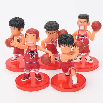 5 ks/set Cartoon Slam Dunk akčné Figúrky Japonské Anime Basketbal Obrázok Hračky Basketbal Sakuragi Hanamichi PVC Model Hračky
