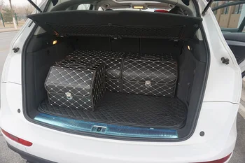 Veľká veľkosť PU Kožené batožinového priestoru Organizátor Box Úložný Vak Auto Interiéru Accessorie Zakladanie Upratovanie Kufri Organizátor Box 55*30*28 cm