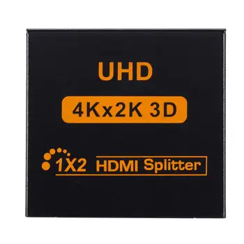 Grwibeou 4K HDMI Splitter Full HD 1080p 1 v 2 hdmi Video splitter HDMI Prepínač Prepínač 1X2 Duálne Zobrazenie Na HDTV DVD PS3/Xbox 4
