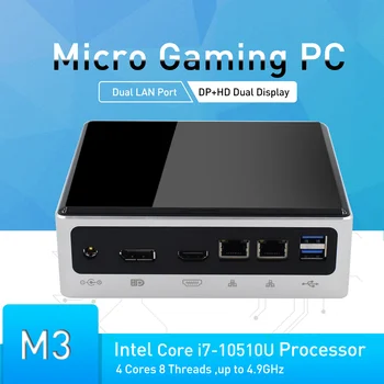 10. Gen Mini PC i5 10210u i7 10510u 2*DDR4 RAM Wind10 s Ventilátorom Počítača m.2 SSD Typ-C SD 4K HTPC i5 8250U DP HDMI, WIFI