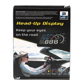 Univerzálny Auto HUD Head Up Display Projektor 5.5 Palcový OBD 2 Rozhranie Rýchlosti Upozornenie Alarm Systém Digitálneho Tachometra Automobilu