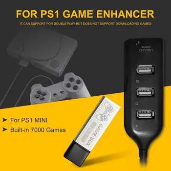Pre PS1 Mini Hry Enhancer Plug Open Source Simulátor datadisk 4-port Hub Stick Vstavané 7000 Hry