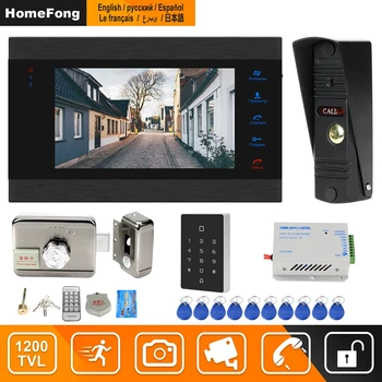 HomeFong Káblové Video Dvere Telefón s Lock Systém Kontroly Prístupu Home Security Intercom Podpora Detekcie Pohybu Odomknúť Heslo