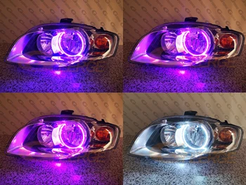 RÁDIOFREKVENČNÉ diaľkové Bluetooth APLIKÁCIA Multi-Farba Ultra svetlé RGB LED Angel Eyes krúžkov Pre Audi A4 S4 RS4 B7 2004 2005 2006 2007 2008 2009