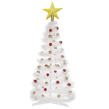 Skladacia LED Vianočný Stromček Biela Sisal Hodváb Dekorácie Malé Sneh, Mráz Borovice Plavidlá Ploche Vianočné Dekorácie hot