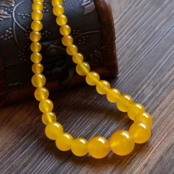 Žltá Chalcedony korálky náhrdelník pre ženy veľkoobchod šperky vintange náhrdelník nové šperky ručne vyrobené ženy vianočné bijoux 0107