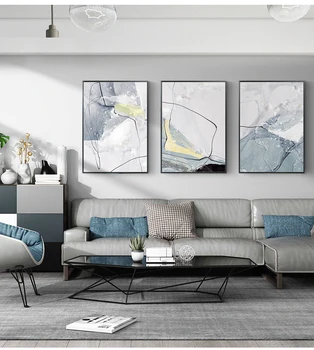 Abstraktné Maliarske Plátno Ice Blue Plagát a Tlač pre Obývacej Izby, Spálne, Dekoratívne Maľby Moderné Nástenné Art Svetlo Luxusných Domov
