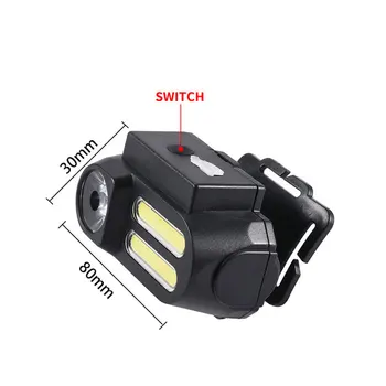 Mini COB LED Reflektor Svetlomet Vedúci svetlo Blesku USB Nabíjateľné 18650 svietidle Torch Kempovanie Turistika Nočný Rybolov Svetlo