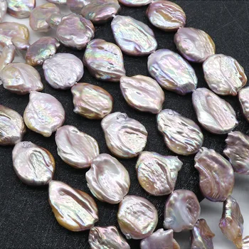 Nové prírodné sladkovodné perly barokový fialová nepravidelný 16-20 mm voľné korálky diy 15