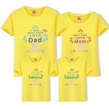 Rodina Zodpovedajúce Oblečenie Matka, Dcéra Oblečenie Otec A Syn Detské Oblečenie Rodiny Pozrite Zodpovedajúce Písmeno Cartoon Vzor T-Shirts