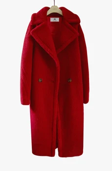 8 farby S-XL Vlnené Kabát Ženy jeseň a v Zime roku 2018 módne farbou Slim Elegantné thicking Dlhé Vlny Zmesi Coats (Q326)
