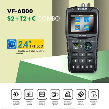 VF-6800 Satelitné Vyhľadávanie Meter Podpora DVB-T2/S2/C SatFinder Meter pre Satelitný TELEVÍZNY Prijímač Dvb T2 Sat Finder