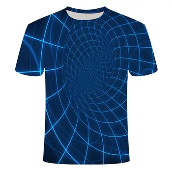Geometrické 3D T-shirt pánske tričko Krátky Rukáv Top Letné T-shirt Ležérny Top Krátky Rukáv T-shirt pánske T-shirt Street Oblečenie
