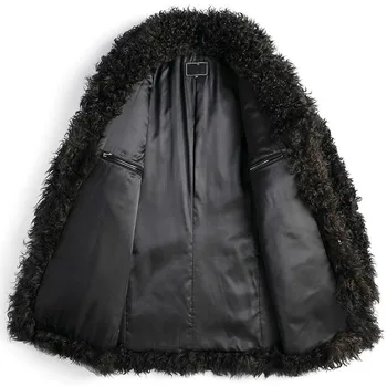 Skutočné Kožušinový Kabát Mužov Zimné Ovce Shearling Bunda pre Mužov Prírodnej Vlny, kožuchy Teplé Chlpaté Luxusná Bunda 2020 5016 KJ5666