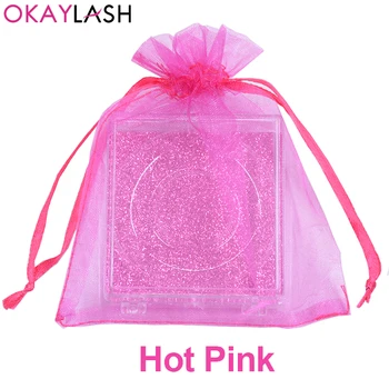 OKAYLASH Multicolor Ružová Fialová Rainbow Rias Balenie Box s Farebnými Zdarma Luxusné Saténové Organza Taška Vlastné Súkromné Logo