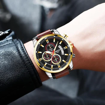 NIBOSI športové hodinky pánske náramkové hodinky quartz 2020 nové módne hodiny mužov sledovať nepremokavé Kožené náramkové hodinky relogio feminino