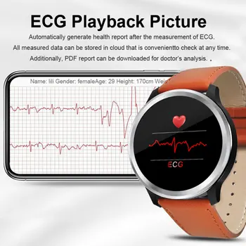 E18 Náramkové Hodinky Vodotesné Smart HRV Správa Krvný Tlak náramok PPG EKG Smartwatch Pre Android Smartphone Náramkové hodinky monitor