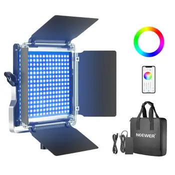 Neewer 660 RGB Farebné Led Svetlo s APP Ovládanie a Obrazovky LCD/U Konzola/Barndoor, Kovového Plášťa pre Fotografovanie