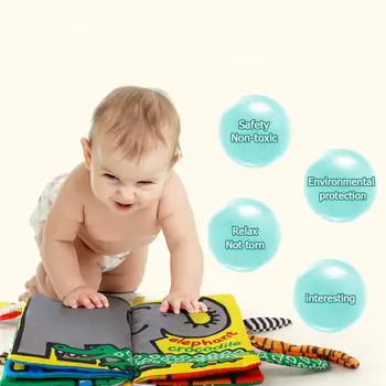Deti 3D Zvierat Chvosty Handričkou Knihy Baby Puzzle Hračka Rozvoj Vzdelávania Knihy