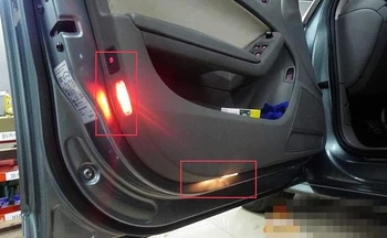 Interiéru vozidla Červená/Biela Panel Dverí Výstražné Svetlá Žiarovka LED Footwell Svetlo Pre A3, A4 B8 S4 A5 A6 A7 A7, A8, Q3 Q5 Q7, TT R8 RS3 RS4