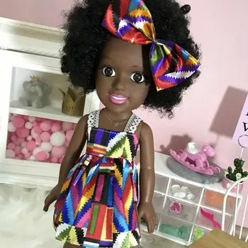 14inch Black Reborn Bábiky Afro Vlasy 35 cm Reborn Boneca Pop Bábiky Simulácia Dieťa Novorodenec Plný Silikónové Poupee Baby Girl Hračky