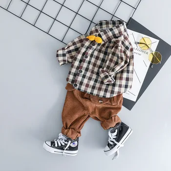 2019 Nové Baby Boy Jar Jeseň Oblečenie Set sa Chlapci Dieťa Gentleman Štýl Vyhovoval Koberčeky Luk Košele+nohavice Deti Módne Oblečenie