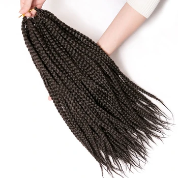 Pletenie vlasy 18-palcové Box Háčkovanie predlžovanie Vlasov,22 pramene/kus Ombre Syntetické Sieťky, Hnedá Čierna Blond