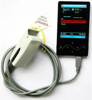 CONTEC CE Prešiel CMS60F Dotykový displej Pulzný Oximeter Zadarmo SpO2 Sonda PR Kyslíka v Krvi, Monitor 2.8