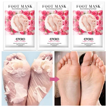 2Pair Rose peelingová Maska na Nohy Exfoliácia pre Nohy Maska pre Starostlivosť o Pokožku Nôh Odumreté Odstránenie Spa Ponožky Hydratačné Nohy Patch