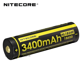 Hot Predaj Nitecore NL1834R 3400mAh Micro-USB 18650 Li-ion Nabíjateľná Batéria s Nabíjací Port