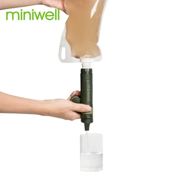 Miniwell Vonkajšie Zábavu Camping Vodný Filter Slamy Survival Kit