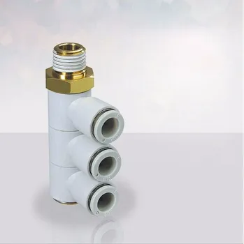 Trubice veľkosti 6mm-1/4 PT niť Štýl Vzduchu Montáž Triple Univerzálny Muž Koleno KQ2VT