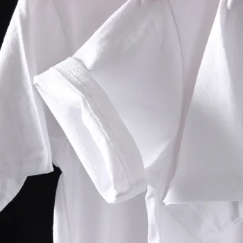 Čierna Sivá Biela Bavlna Tričko Nové Módne pánske jednofarebné T-Shirts O Krk, Klasická Mužov Tričko