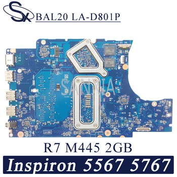KEFU LA-D801P Notebook základná doska pre Dell Inspiron 15-5567 17-5767 pôvodnej doske I7-7500U R7-M445