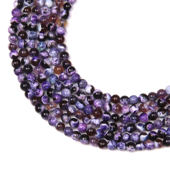 Prírodné fialová oheň agates korálky 4 mm malé voľné kolo farbené agats kameň guľôčok pre diy beadswork šperky čo náramok náušnice