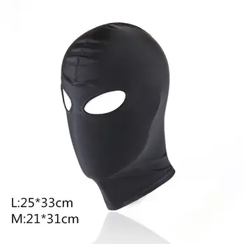Sexy vysoko elastickej Latexovej Kapucňou, Čierna Maska 4 tyles Priedušná Headpiece BDSM, Fetiš pre Dospelých strany