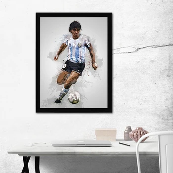 Argentína Futbalových Hviezd Diego Maradona Plátno Maľovaní Plagátov a Tlačí na Steny Čl Oleja Maľovanie obrazov na Stenu pre Obývacia Izba