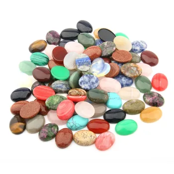 10PCS zmiešaného prírodného kameňa Cabochon oválne 10X14 12X16 13X18 15X20 18X25mm vajcia v tvare DIY šperky produkty