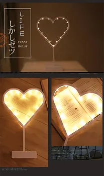 Romantický 3D Batérie stolná Lampa Vianočný Stromček, Hviezda Srdce LED Dekoratívne Nočné Svetlo Strán Nový Rok Dekor Narodeniny Vianočný Darček