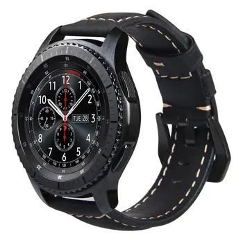 Originálne Kožené hodinky remienok Pásmo pre Samsung Výstroj S3 Hranici Klasické popruh pre Huami Amazfit Stratos 2 2S náramok pásma 22 mm