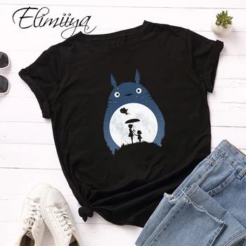 Elimiiya Žien t-shirt Tvorivé Mačka Tlače tričká Topy GraphicTees Bavlnené Tričká Plus Veľkosť 5XL Komiksu, Anime T-shirts Žena