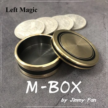M-BOX od Jimmy Ventilátor (Morgan Veľkosť) Okito Mince Box Mince Magické Triky, Objaví Preniknúť Magia Kúzelník zblízka Ilúzie Trik Zábava