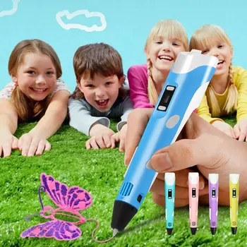 3D Tlač Pero DIY 3D Tlačiarne Pero LED Maľovanie Pero Detí 3D Tlač Pera Kresliace Pero Darček Vzdelávacie Hračky pre Deti Dizajnér