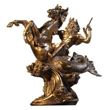 Stredoveké Starovekej gréckej mytológie bojovník remeselné obrázok sochy Poseidon domácnosti ozdoby s home bojovníkov Remeslá a Umenie