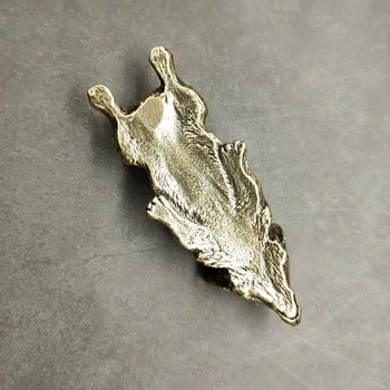 Čistej Medi Welsh Corgi Šteňa Miniatúrne Figúrky Pevné Brass Zvierat Psa Ploche Ornament Dekorácie Remesiel Paperweight Čaj Domáce Zvieratá