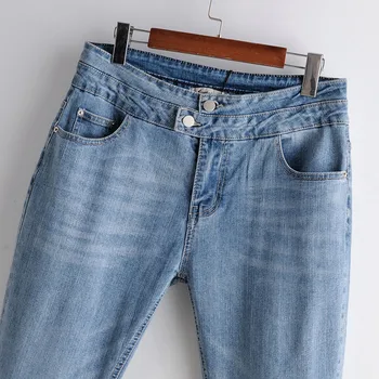 Veľké veľkosť jeans jar roku 2020 nové pružné veľké veľkosti malé legíny jeans s širokú škálu legíny, Kožušiny linajkované nohavice