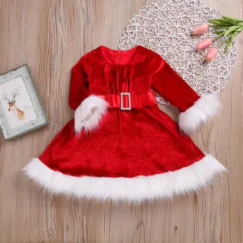 Vianočné Batoľa Detský Baby Girl Vianoce Horela Strany Santa Swing Šaty Oblečenie