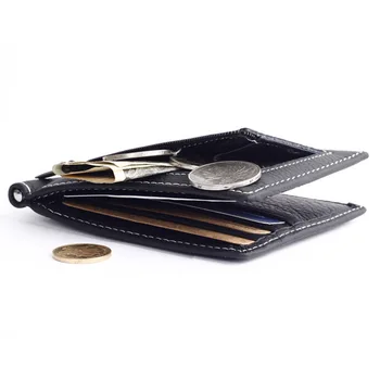 Originálne Kožené módne Mini Peniaze klipy Vrecku peňaženky Bežné zips svorka Slim Úverové Držiak na mince Multi-card bit Mužov peňaženky