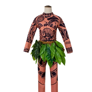 Moana Maui Tetovanie T Shirt/Nohavice Jumpsuit Dospelých Mens Ženy, Cosplay Kostýmy s Listy, Dekor Blattern Halloween Dospelých Cosplay