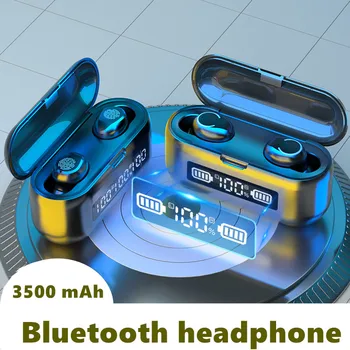 F9 TWS Bezdrôtové Bluetooth slúchadlá 3500mAh s LED Displej Mikrofón Bluetooth Headset hráč Vodotesné Slúchadlá pre xiao pk tws i12